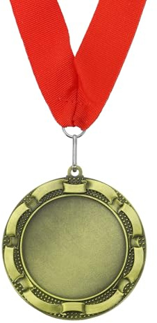 PATIKIL Medaglia Premio, Medaglia del Primo Posto con Nastro Rosso Largo 3 Pollici Medaglia Premio per Competizioni Riunioni Sportive Gare di Ortografia, Oro