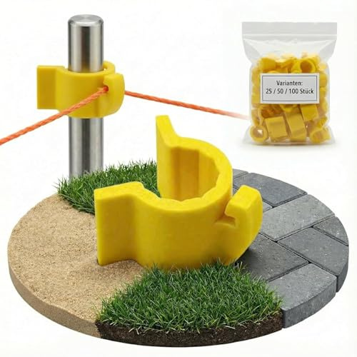 R-Satz Shop Richtschnurhalter Set (25 Stück) für Schnurpfähle - Seilführung zum Aufstecken - 25/50/100 Stück - Schnurspanner Ideal für Straßen, Garten- und Landschaftsbau - Made by