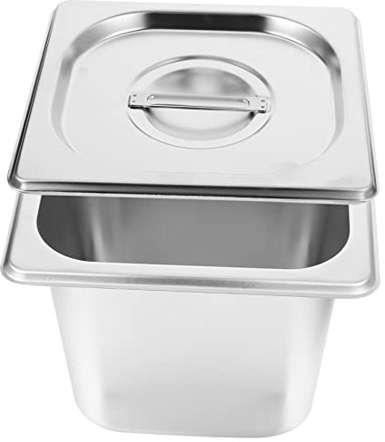 LIFKOME Plateau Rectangulaire Pour Buffet Acier Inoxydable Assiette De Cantine Avec Couvercle Plat De Buffet Pour Ranger Aliments