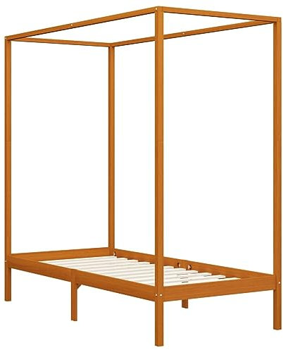 Generisch Kangmusi Himmelbett-Gestell Massivholz Kiefer 100 x 200 cm, 283257