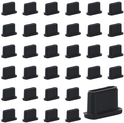 CREATCABIN 50 Pcs Type C Anti Dust Plug USB C Dust Cover Silicone Charging Port Protector Dust Plugs Compatible with 15 Galaxy S20 S21 S22 S23 Pixel USB C Cover Cap (Black)