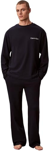 Calvin Klein Ls Tee Pant Set Lv00nm2950 Autres vêtements de détente et de Nuit, Blue (Shoreline), L Homme