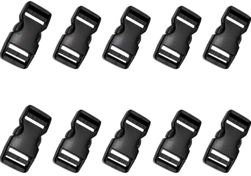 leersao Steckschnallen, 10 Stück Plastik Steckschnallen, 25 mm Schnellverschluss-Schnallen, Seitliche Schnallen, Rucksackschnalle, Verstellbare Kunststoff-Schnallenclips