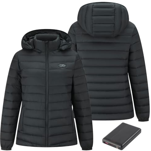 GWARMER Heated Jacket for Women with 7.4V 10000mah Battery Pack,Fast Heat, Heated Gilet with 11 Heating Zones，Ideal for Winter Cycling, Camping, and Work