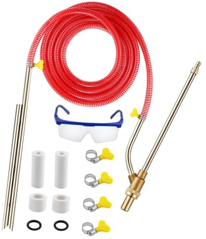 FRCOLOR Sandblasting Tool Set with 1/4 Quick Disconnect Adapter, 14pcs Industrial Sandblaster Accessories for Rust Removal and High Pressure Cleaning, Suitable for Wet Or Dry Sandblasting