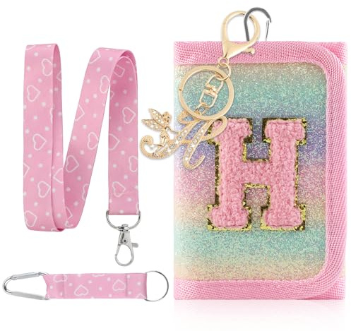 GmeDhc Kinder Brustbeutel, Kinder Portemonnaie Mädchen Rosa Buchstaben A-Z