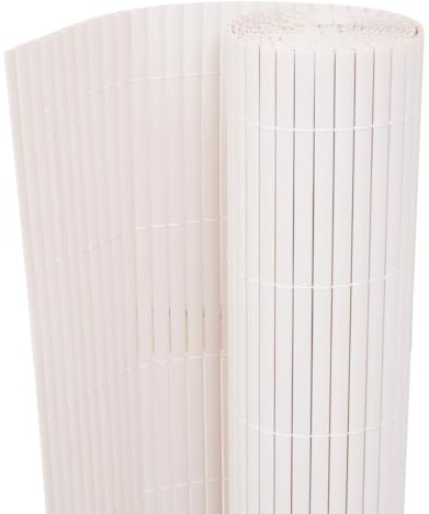 Clôture de jardin double face en PVC - 90 x 300 cm - Blanc - Brise-vue pour jardin et balcon - Résistant aux UV - Flexible - Découpable - Idéal comme barrière pour animaux