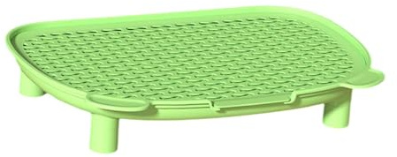 Cat Litter Mat Catcher Tray - Sturdy Detachable Multipurpose Litter Pad for Indoor Cats, Gray- green