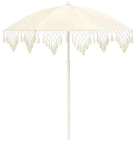 EYTVYUWPT Parasol de Terrasse à Franges Triangulaire - Plage, Piscine, Jardin avec Inclinaison 45°, Imperméable Anti-UV, Portable(Without base,200cm/6.6ft)