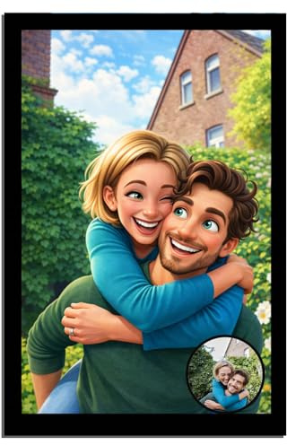 Marco de fotos personalizado – Marco de fotos acrílico de regalo de simpatía, retrato de animación de dibujos animados para pared, pareja, aniversario, decoración artística