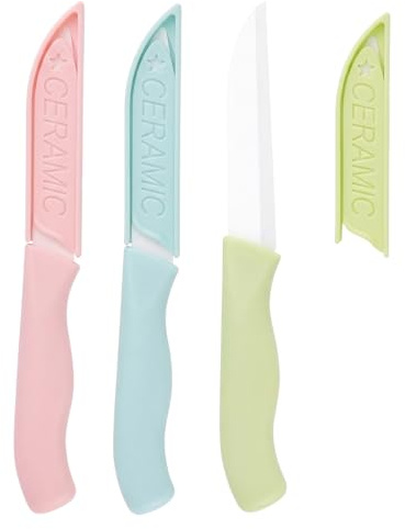 KAFZEL 3 Pezzi Coltello ceramica, Coltelli ceramica, coltello affetta verdure, Ideale per Tagliare Verdure, Frutta e Altri Alimenti