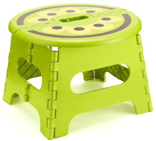 HOUSE DAY Folding Step Stool for Kids, 9 Inch Fruit Print Foldable Stool