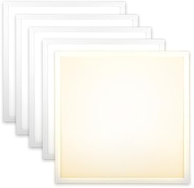 Xtend EcoLight 5x LED Panel 62x62 cm Warmweiß 3000K 40W Rasterleuchte 3400lm flimmerfrei ultraslim Deckenleuchte Netzteil PLe2.2