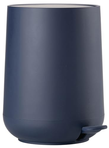 Zone Denmark Nova avfallsbehållare för badrummet, kosmetikbehållare, avfallsbehållare för badrummet, diameter 20,5 cm, höjd 23,5 cm, kapacitet 3 liter, Royal Blue