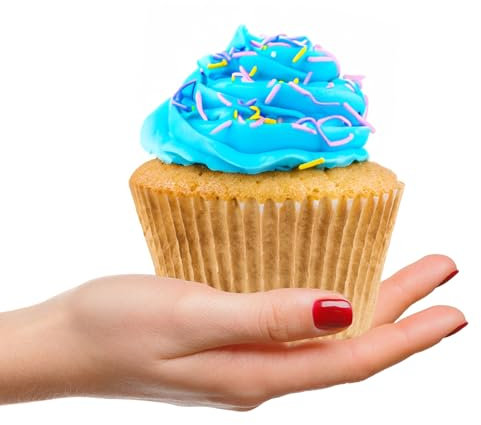 Cupcake Liners for Baking – Brown Jumbo Muffin Liners Dessert Cups, Thick Unbleached Parchment Paper Baking Supplies, Large Greaseproof Pan Liner Wrappers (100-Pack)