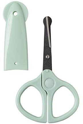 Rotho Babydesign Nagelschere mit Schutzkappe - Babynagelschere - Nagelschere mit Schutzklappe - Nagelschere für Babys - Babypflege - Kleinkindnagelschere - Nagelschere - grün