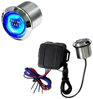 Automotor-Druckstartknopf, RFID-Motorschloss, Zündung, schlüsselloses Zugangssystem, Go-Druckknopf, Motor-Start-Stopp-Wegfahrsperre Einfache Installation und breite Kompatibilität(Blue)