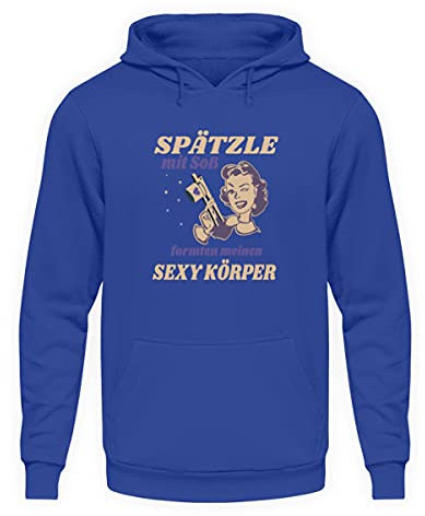 Spätzle avec sauce – Proverbes souabes – Cadeaux – Sweat à capuche unisexe, bleu roi, S
