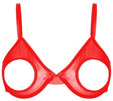 Choomomo Femme Brassière Sein Nue Bra Ouvert Transparent Soutien-Gorge Push up Bra Top Sexy Lingerie de Nuit Erotique Babydoll S-5XL