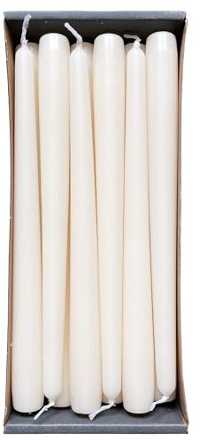 Nordring 12 bougies coniques de 2,3 x 25 cm, crème