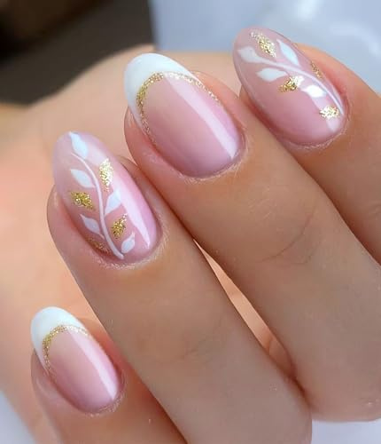 JMEOWIO Autocollants pour ongles en gel - Feuilles blanches - French Tip - Semi durcies - Pour ongles UV/LED - Accessoires de décoration