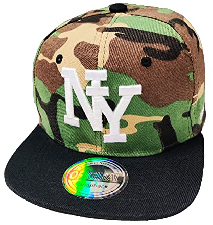 Snapback USA keps teenie keps keps keps trucker cappy sport NY tonåring grafisk stil, Camo svart, One size