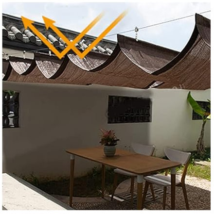 U Shape Wave Sail,Retractable Wave Canopy Pergola Cover,Roof Wave Slide Wire Replacement Cover,Smooth and thick fabric,for Garden Porch Beach Pavilion Grill Gazebo Yard(W2.4*L12m/W7.87*L39.37ft)