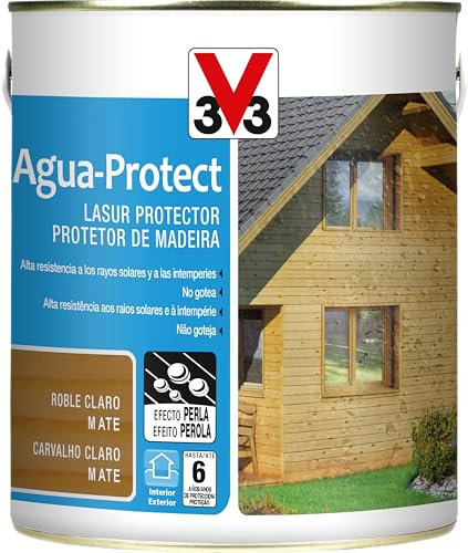 V33 Protezione decorativa per il legno di acqua Protect Opaco chiaro rovere 2,5 L