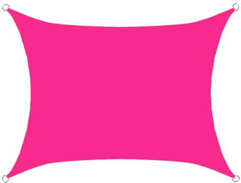 Hiseng Rectangle AwningRectangle Awning, 2x4M Waterproof Sunscreen Canopy Outdoor, UV Block Garden Canopy, Sun Shades for Garden with Accessories for Balcony Patio Pergola (Pink,2x4M)
