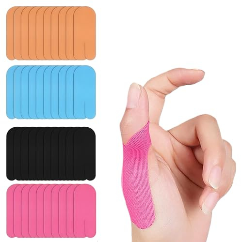 LUMOOM 40 Stück Daumen Bandage, Vorgeschnittenes DaumenstüTzband Finger Tape für Gelenkschutz, Wasserfestes Daumenunterstützungsband für Sport & Arthritis