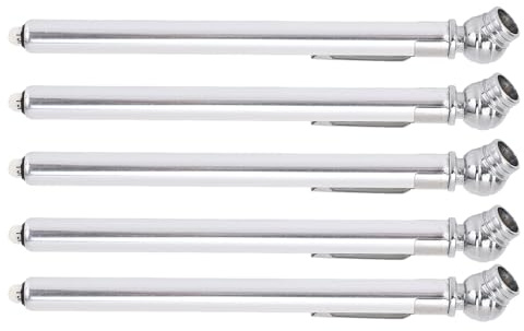 Garosa Medidor de Presión de Neumáticos Tipo Lápiz, Escala de Doble Cara 10-50PSI con Boquilla de Aleación de Zinc y Cuerpo de Acero Inoxidable para Camiones, Automóviles, Motocicletas