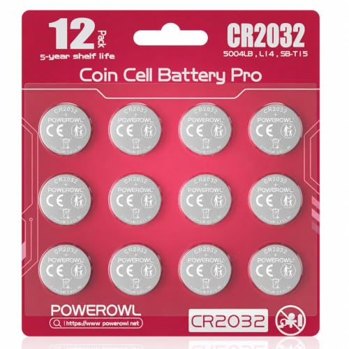 Pack de 12 Piles Lithium 3V POWEROWL CR2032 KCR2032 / ECR2032 pour Calculatrices