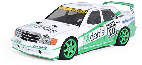 TAMIYA 58656 - 1:10 RC MB 190E debis Zakspeed TT-01E, ferngesteuertes Auto/ Fahrzeug, Modellbau, Bausatz, Hobby, Basteln, Modell, Zusammenbauen, Unlackiert