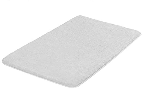 Kleine Wolke Badteppich Meadow Silbergrau 60 x 90 cm | OEKO-TEX zertifiziert, rutschhemmende Unterseite, für Fußbodenheizung, maschinenwaschbar, 100% Polyester
