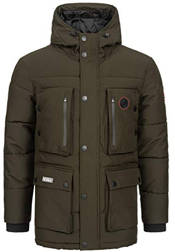 Geographical Norway Albert Men - Parka Groß Warm Mann Herbst Winter - Dicker Wasserdichter Mantel Wasserabweisend - Outdoor Pelz Kapuzenjacke - Winter Windjacke