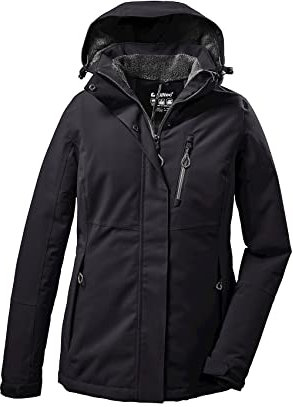Killtec Damen Outdoorjacke Funktionsjacke mit abzippbarer Kapuze KOW 140 WMN Jckt wasserdicht, Winddicht, atmungsaktiv 00200-schwarz 52