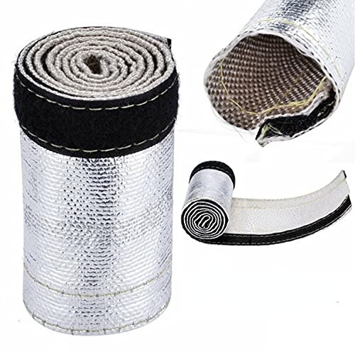 Manicotto in alluminio resistente al calore, copertura del tubo in filo isolante 600x106 mm Guaina termica grigia bianca per protezione del tubo e del filo
