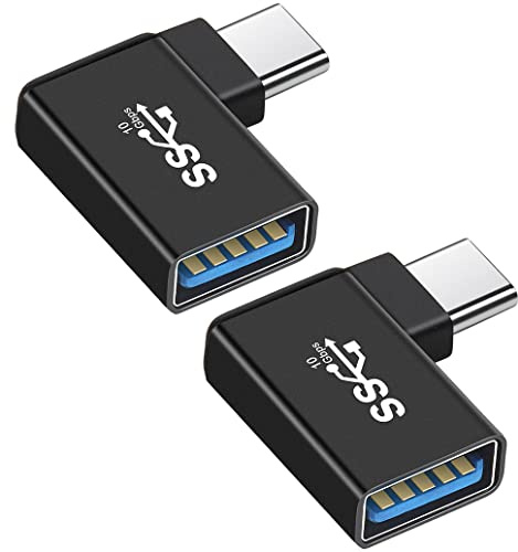 Seminer Adaptador USB C a USB 90 Grados (2 Paquetes), en Ángulo USB-C a USB-A, 3.1 10Gbps OTG Compatible Con MacBook y Dispositivos USB-C