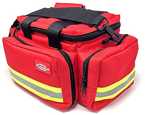 JFA Medical Erste-Hilfe-Tasche für Notfälle - Leere Trauma Notfalltasche mit Schultergurt, Reflektorstreifen und Reißverschlusstaschen
