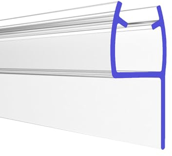 PRIOstahl Joint de douche avec lèvre en caoutchouc - 1 joint de porte de douche transparent pour épaisseur de verre : 8 mm - Longueur : 2 m - Déflecteur d'eau pour portes de douche, portes en verre,