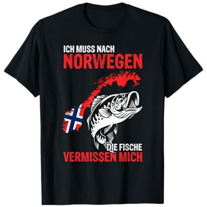 Ich muss nach NORWEGEN die Fische vermissen mich Geschenk T-Shirt