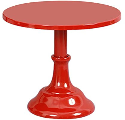 Pvczool Alzata per Torta nel Metallo nel Piedistallo Rotondo Supporto per Dessert Espositore per Cupcake per Feste di Compleanno (Rosso M)