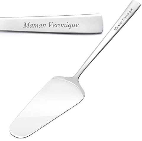 Maverton Pelle à tarte gravée, Pelle décorative en acier inoxydable | Outil cuisine original, avec personnalisation pour elle, à gâteau, à pizza, pour femme, anniv, Maman