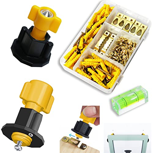 DIKOO Assorted Picture Hanging Kit - Picture Hole Marked Tool, 258 Pieces Hooks Assortment with Drywall Anchor, Screw, Sawtooth Hangers, Nails, Single Keyhole Hangers and for Frames Wall Mounting