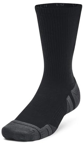Under Armour Mens Heatgear Crew Socks 3 Pack Black 7.5-12
