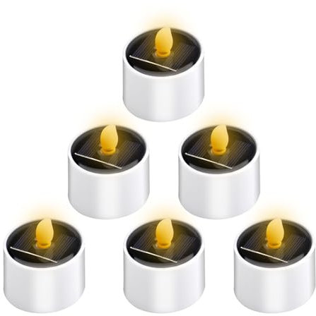 DAWRIS 6 lumini solari per esterni, impermeabili, senza fiamma, a LED, per giardino, balcone, feste, campeggio, matrimoni, festival, decorazioni