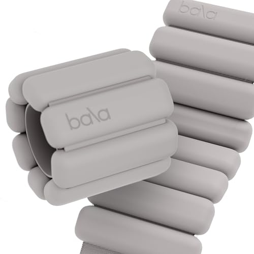 Bala Bangles Wrist & Ankle Weights for Women & Men - 1 lb Adjustable Weighted Bands - Soft Silicone Arm & Leg Weights for Pilates, Yoga, Walking, Barre, Home Workout & Strength Training Exercise