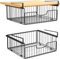 Unterregal Aufbewahrungskorb, 2 Stück Hängekorb Regal aus Metall, Unter Schrank Lagerung Organizer, Hängender Aufbewahrungskörbe für Küche, Speisekammer, Büro, Schreibtisch, Bücherregal (Schwarz)