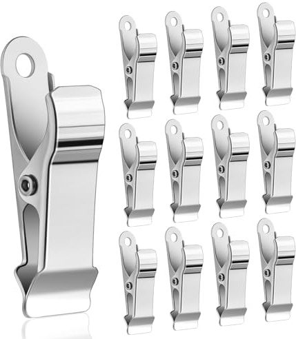 Metall Klemmen, 12 Stück Krokodilklemmen 1,3 cm Breite Federklemmen Klein rutschfeste Vorhang Klammer Silber Mini Wäscheklammern für Fotos Vorhange Kleidung Snacks Bastelarbeiten