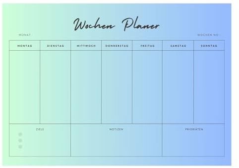Olanmarp Magnetischer Planer – Wiederverwendbarer, abwischbarer Wochen- oder Monatsplaner für Haushalt, Fitness, Essensplanung – Perfekt beschreibbar mit non-permanentem Stift -DIN A4 (Woche)
